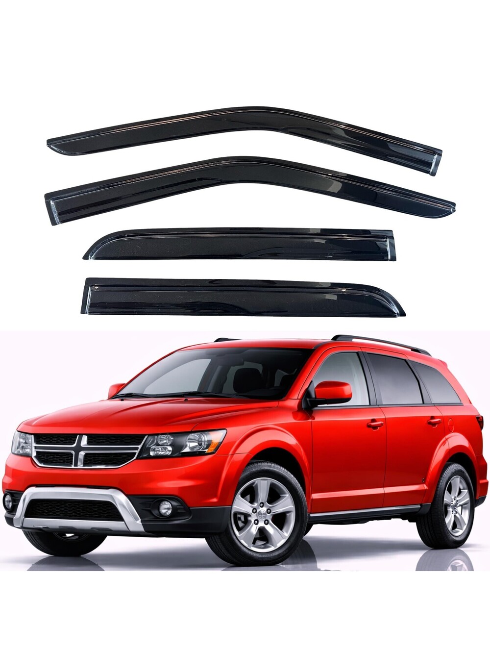 2009-2020 Dodge Journey Window Visors Rain Guards Vent Deflectors 4PC KPY